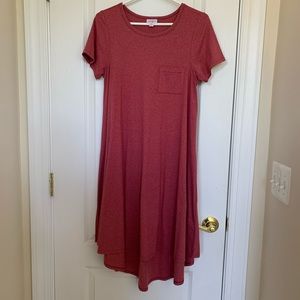 LuLaRoe Carly Dress: XS Solid Pink